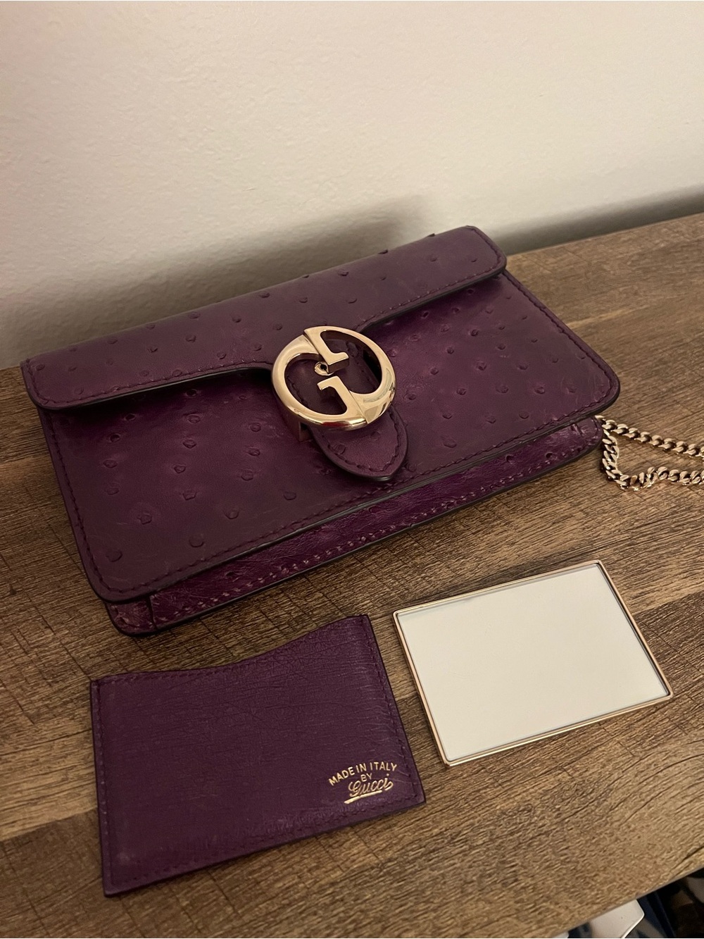 GUCCI Purple Ostrich purse